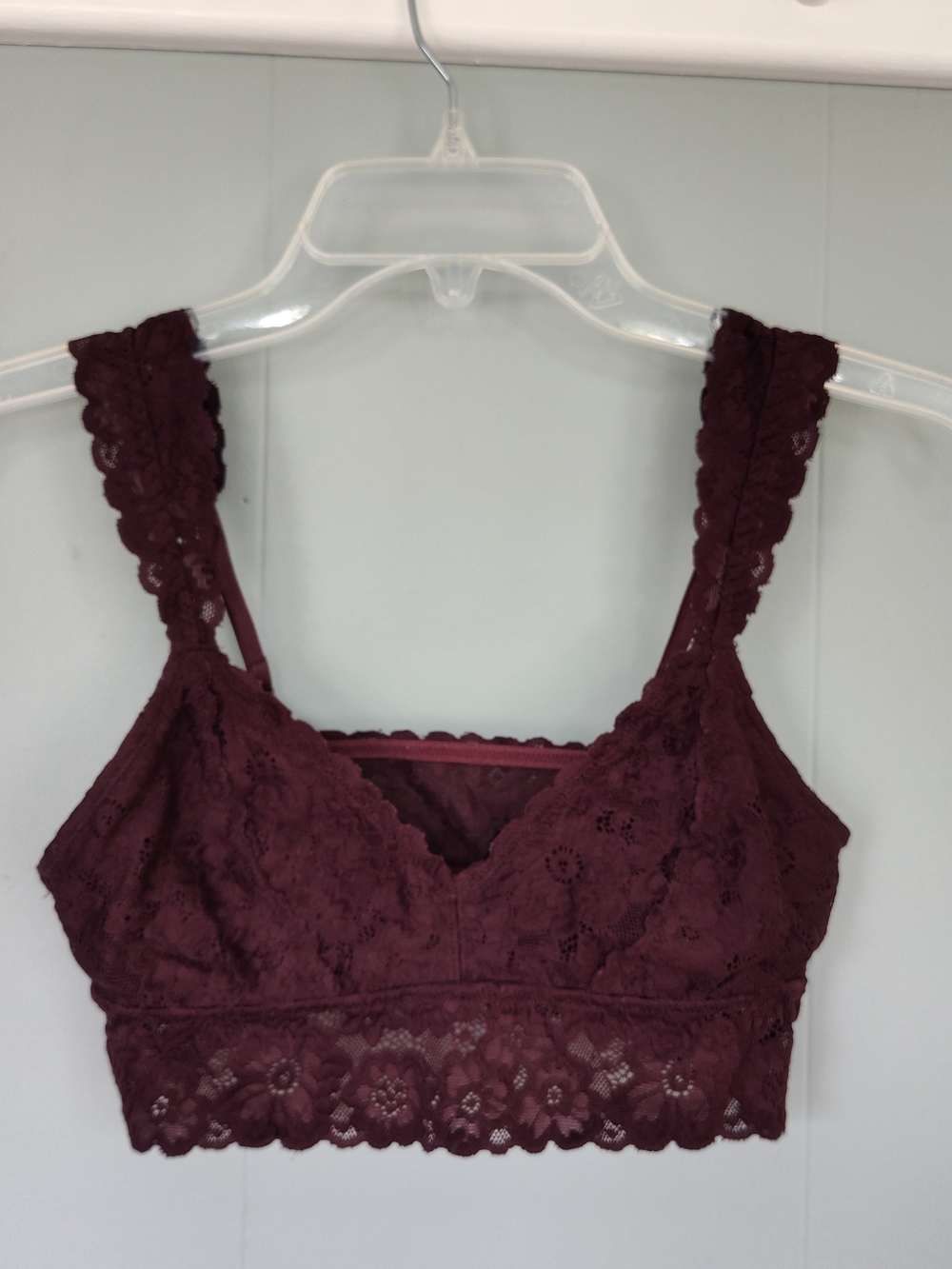 Vintage Lace Bralette — Deep Wine - Small